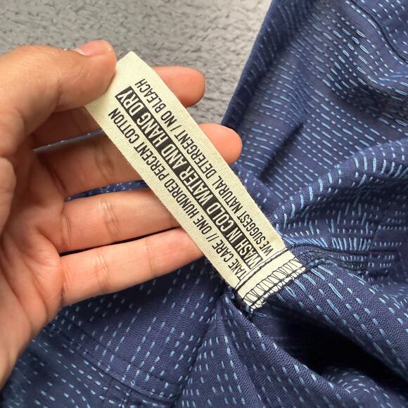 Rogue Territory Sashiko Oxford Work Shirt Mens S Navy Blue USA Button Down NEW - Picture 5 of 10